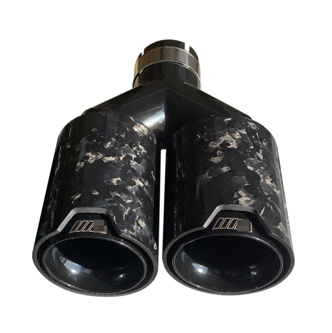 Forged pattern real carbon fiber universal   Y style  exhaust pipe fit for BMW etc nozzle car accessories