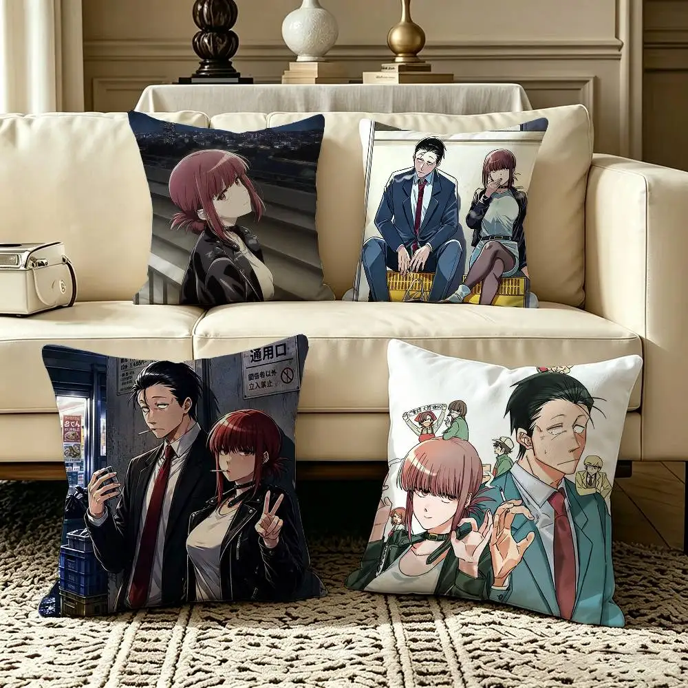 Manga Smoking Behind the Supermarket with You  Square Double-Sided printed Pillow Case Bedroom Bedside Pillow Sofa Cushion Cover
