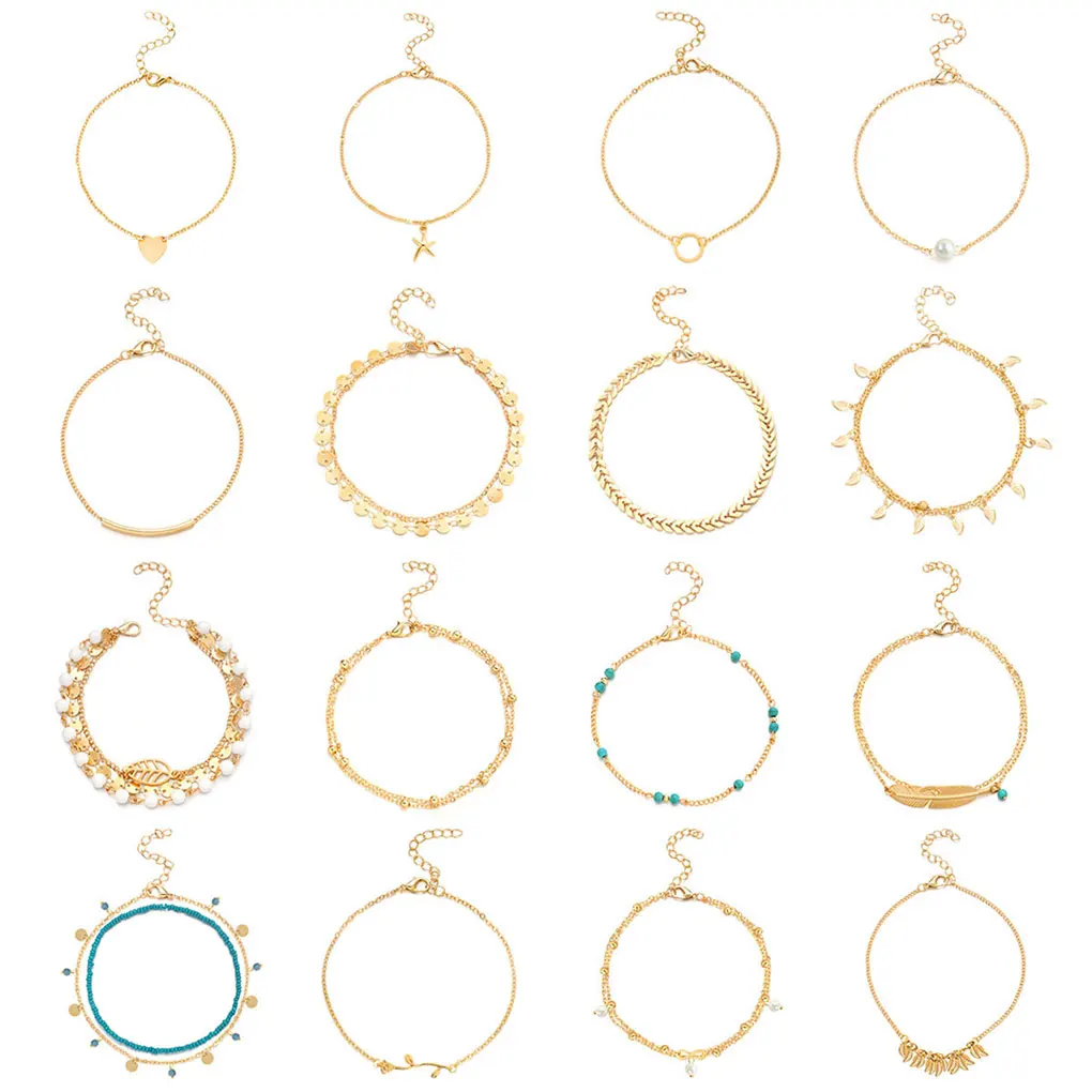 Ankle Bracelets Colour-fast Body Jewelry Girls Anklets for Dress Decoration
