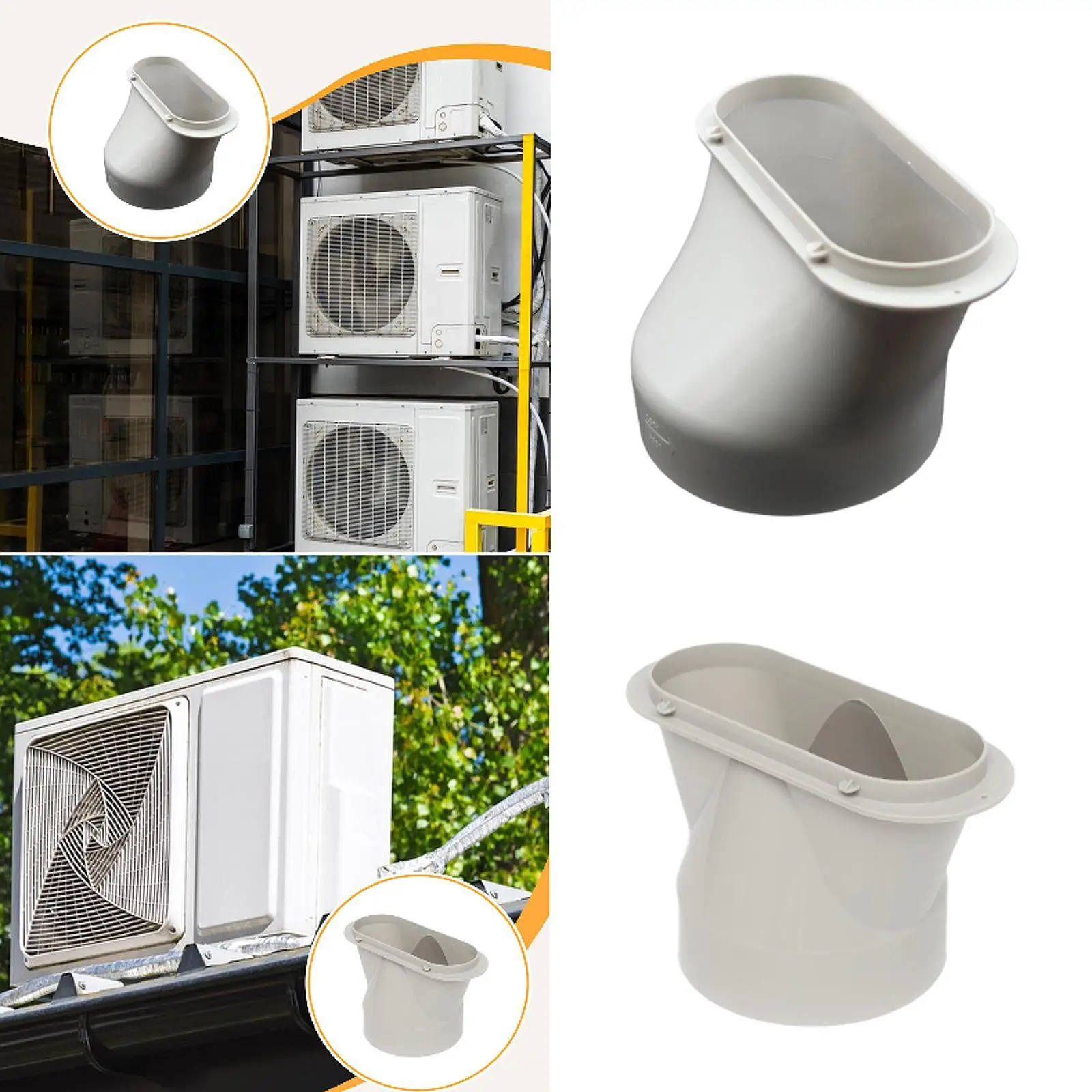 مكيف الهواء خرطوم العادم مقرنة أجزاء محول واجهة الفم المسطحة لإصلاح مكيف الهواء موصل خرطوم تنفيس العادم