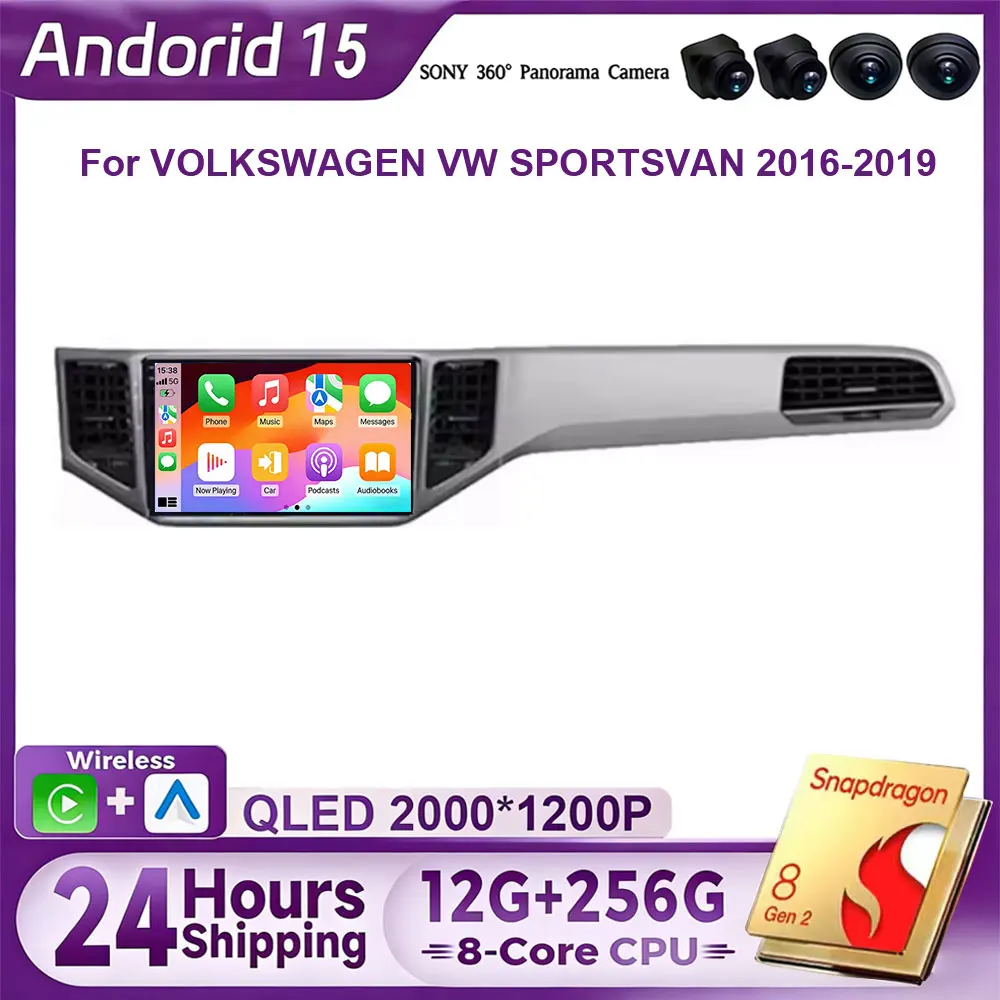 Autoradio Carplay für VOLKSWAGEN VW SPORTSVAN 2016-2019 Navigation GPS Android Auto Multimedia Player Stereo 4G Wifi Kein 2din DVD