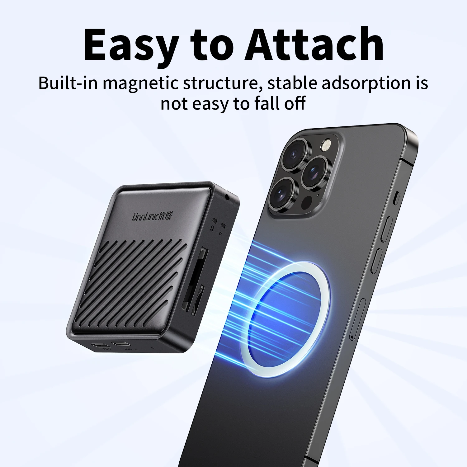 Unnlink Magnetische USB-C-Hub-Multiport-Dockingstation 4K HDMI PD 65 W SD/TF für Lightroom-Bearbeitung auf Mac/iPad/iPhone 15/17