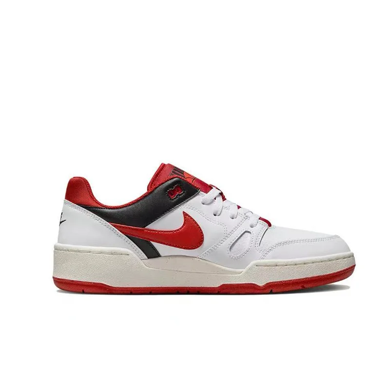 Nike Full Force Low leather, stylish, comfortable, slip-resistant, shock-absorbing, low-top, sneakers, men's shoes, white and bl