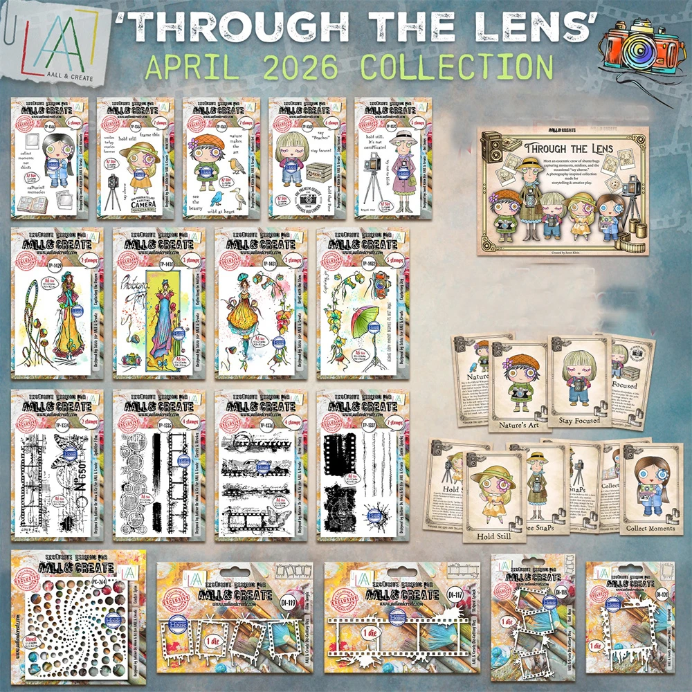 AALL& CREATE Splatter Film Circles & Strokes Capturing Joy Matrices de découpe métalliques et tampons DIY pour scrapbooking et journal créatif Nouveau Avril 2026