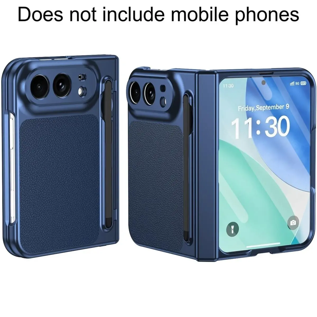Luxury Plating with Pen Slot Phone Case for Duo Fold Screen Film Tempered Hinge Protective Shockproof Cover, 1PC