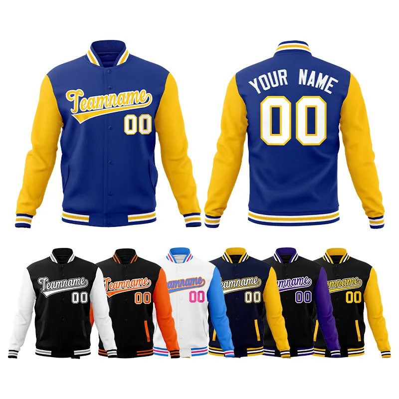 

Custom Jackets LOGO Sleeve Embroidery Streetwear Plus Size Baseball Vintage Letterman Varsity Jackets Coat for Men