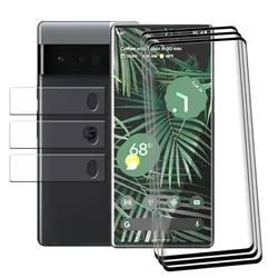 9D Screen Glass Film for Google Pixel 7 6 Pro Temered Glass Anti-Scratch and For Pixel 6 Pro Soft Fiber Camera Film