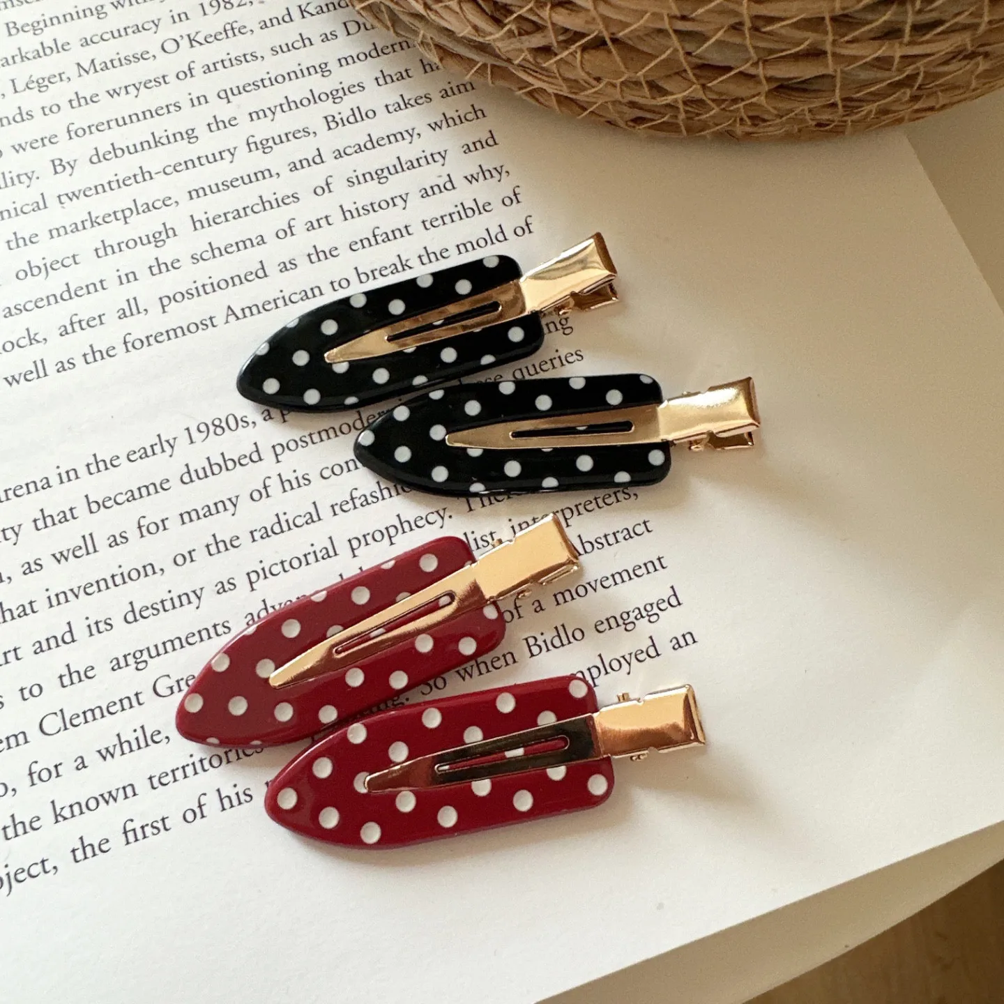 Vintage Polka Dot Hair Clips f - Women'S Vintage Accessories ulasan dan harga