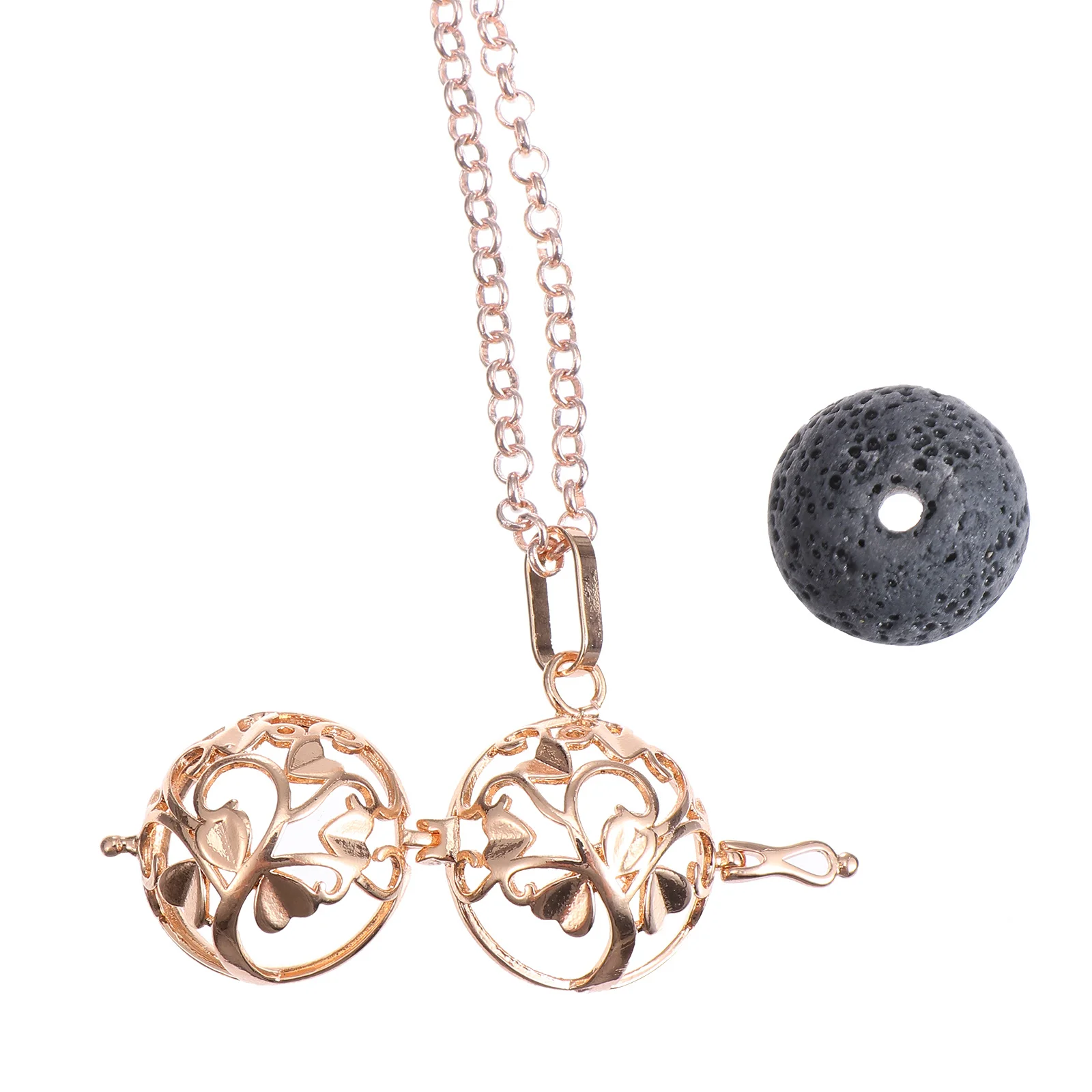 

Stylish Leaf Shaped Lava Stone Pendant Necklace Jewelry Accessory for Women Girls Elegant Gift for Dinner Party Engagement