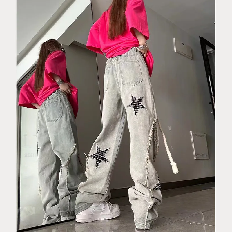 Women'S Straight Classic Jeans Cargo Pockets Multi Pocket Utility Workwear Military Camouflage Female Denim Fashion Street Style