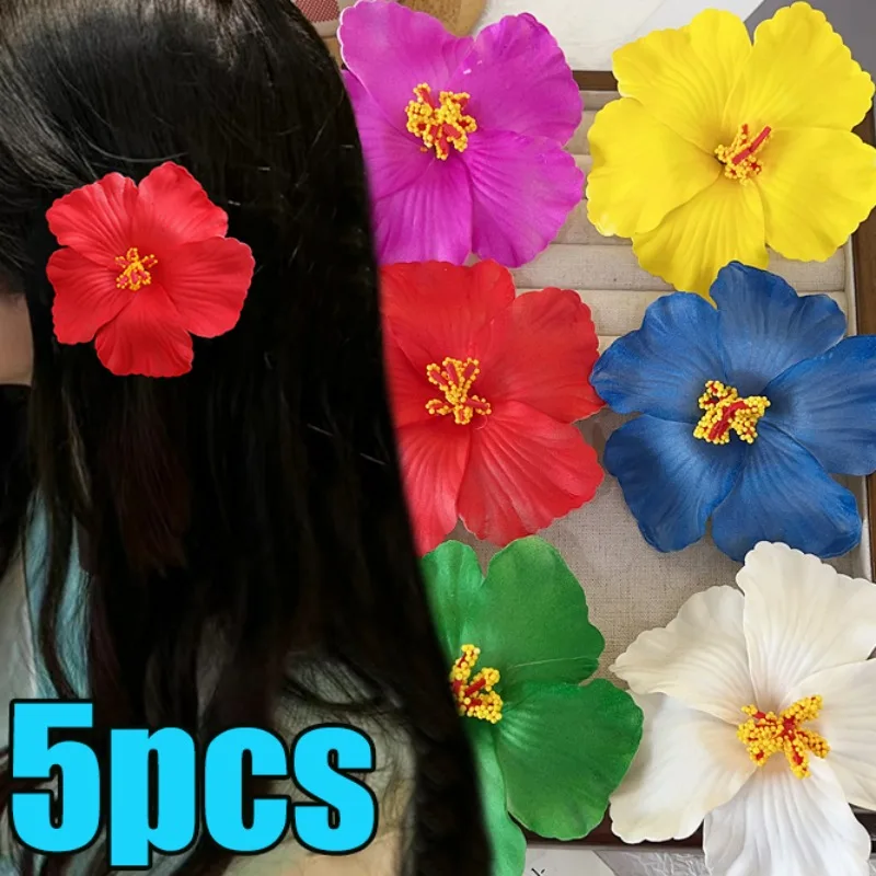 1/5Pcs Foam Flower Hairpins Summer Women Girl Random Color Elegant Hair Clip Comfortable Daily Wedding Hairpin Fashion Accessory