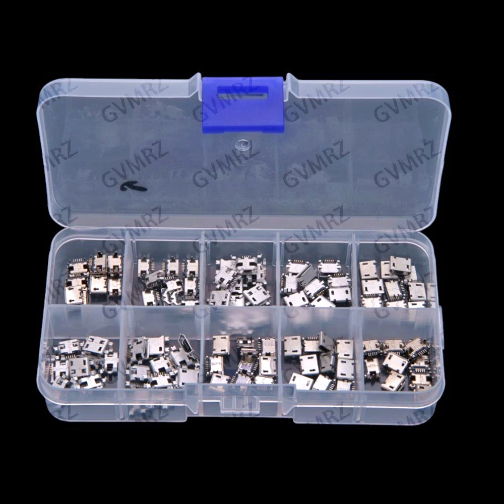 10Values 100pcs MK5P micro-USB female connector recessed, fully surface-mounted front-mounted, rear-mounted MK5P