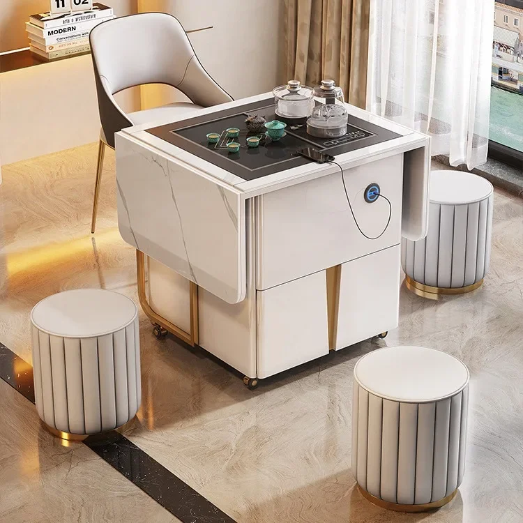 

Elevating and folding tea table, small unit design, simple and multifunctional mobile tea table, dining table,