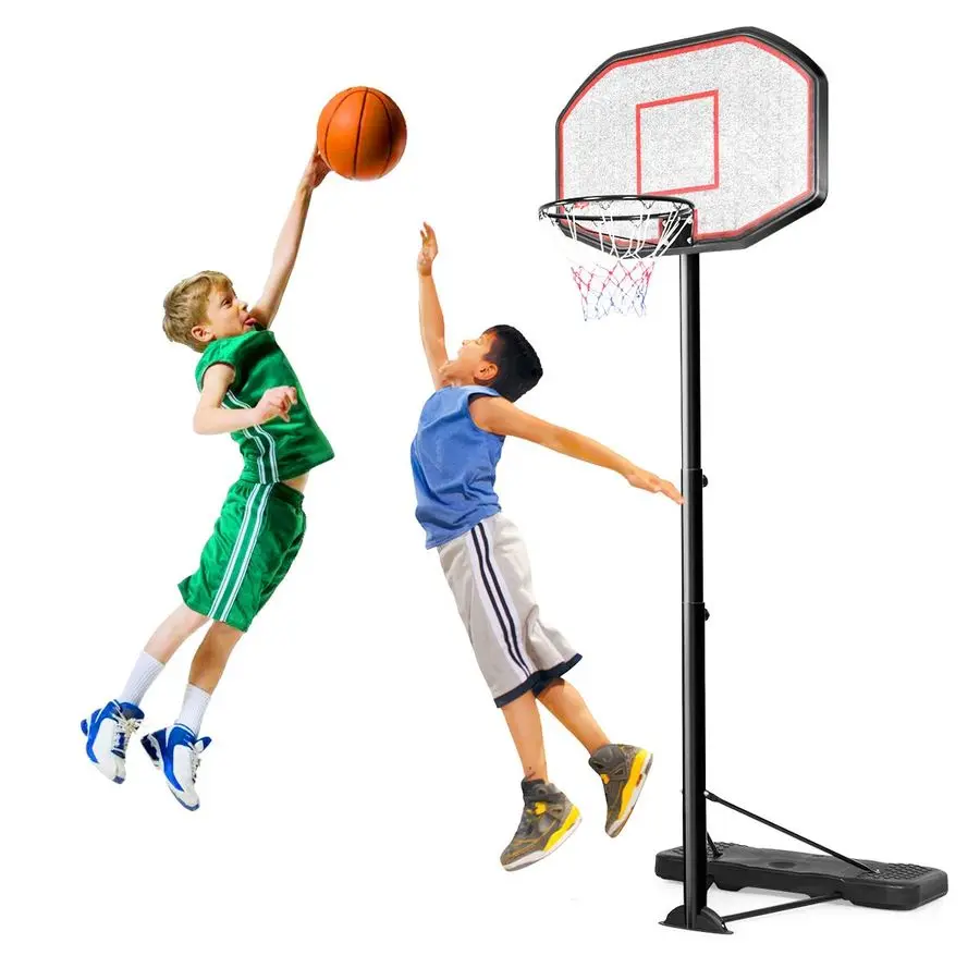 

Portable Basketball Hoop 10 Ft, Adjustable Height 6.510 Ft, 43 Inch Backboard Basketball Goal, Suit for Court, Driveway, Garage,