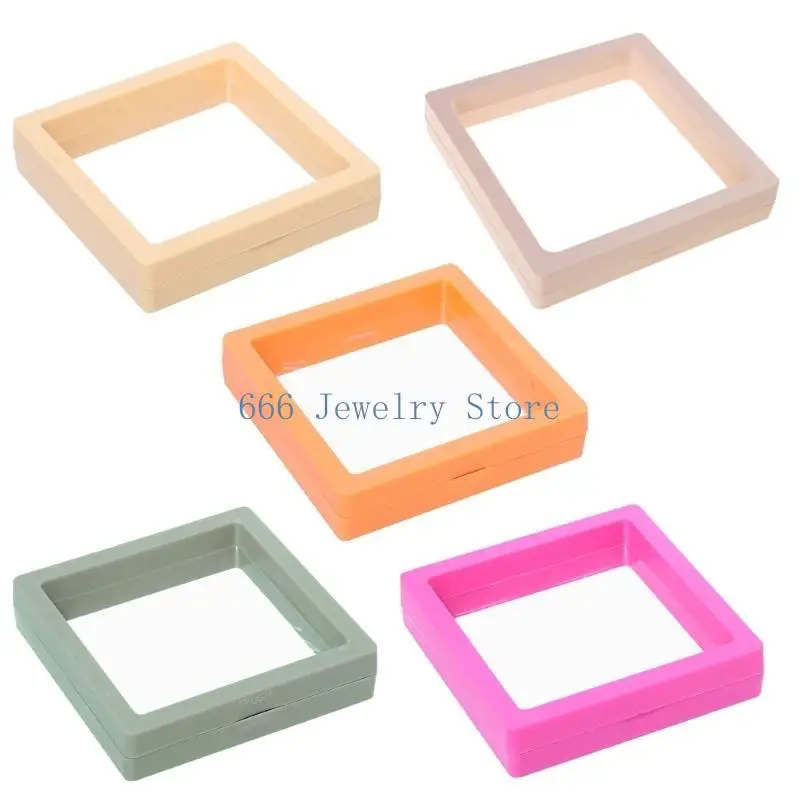 F2TD 10 قطعة ثلاثية الأبعاد صندوق عرض عائم مجوهرات منظم تخزين حامل إطار عائم للقلائد والأقراط والأساور