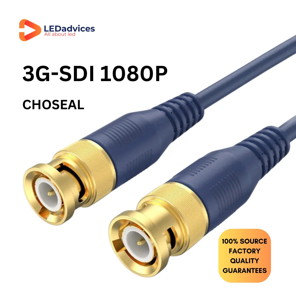 Kabel CHOSEAL 1m 3m 5m 3G-SDI HD SDI 1080P do kamery, ekranu LED, monitoringu, transmisji na żywo, transmisji wydarzeniowej, cyfrowy kabel wideo