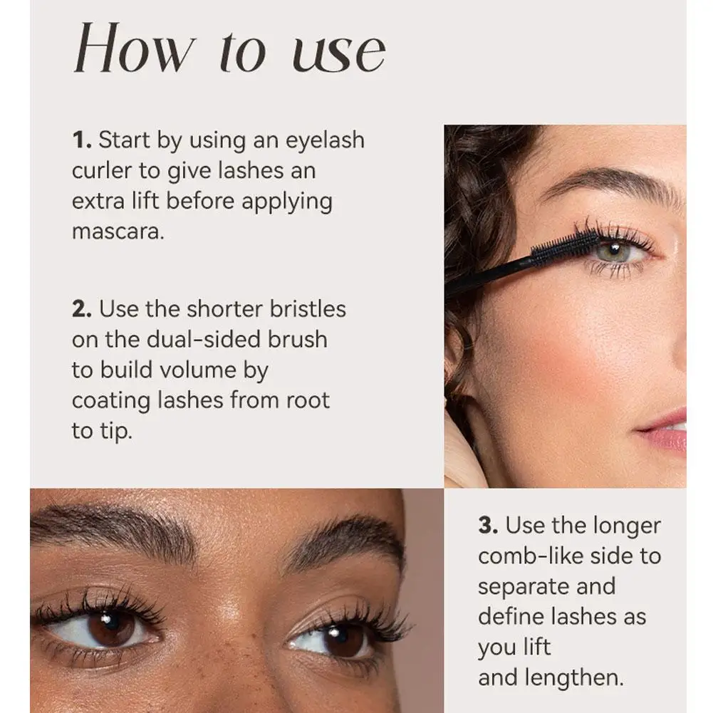 Mascara crème pour les yeux noir, brosse à cils double face, curling et étirement, ciel étoilé, imperméable, réglage naturel des cils