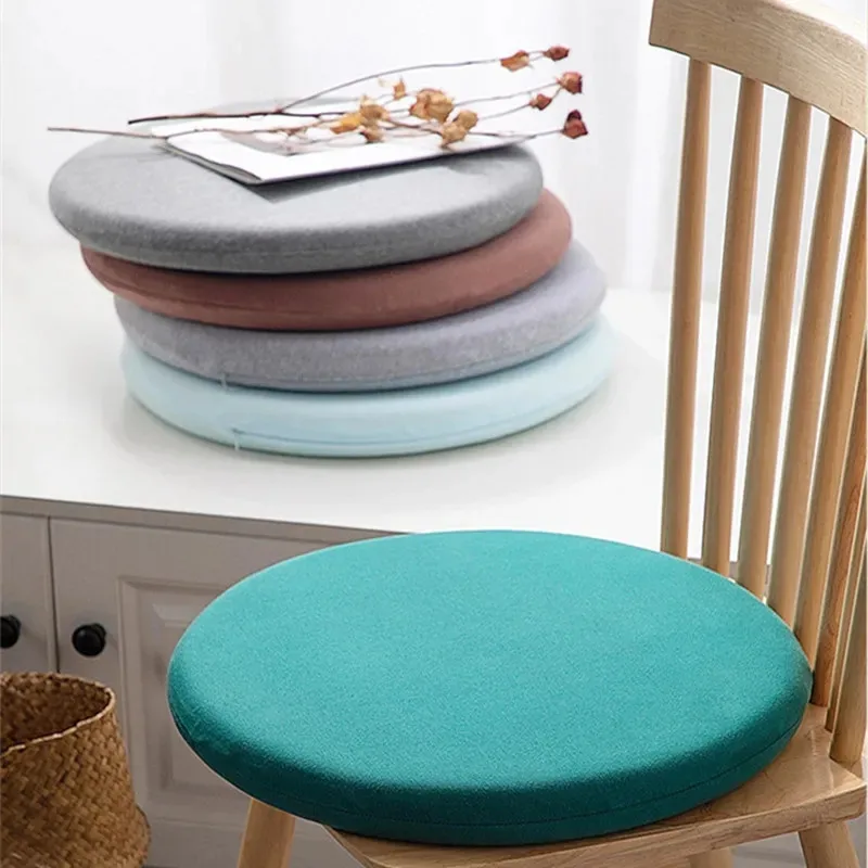Memory Foam Round Chair Pad Anti-Slip Soft Round Chair Seat Cushion Cotton Round Cushion Mit Removable Cover Seat Pad JAF016