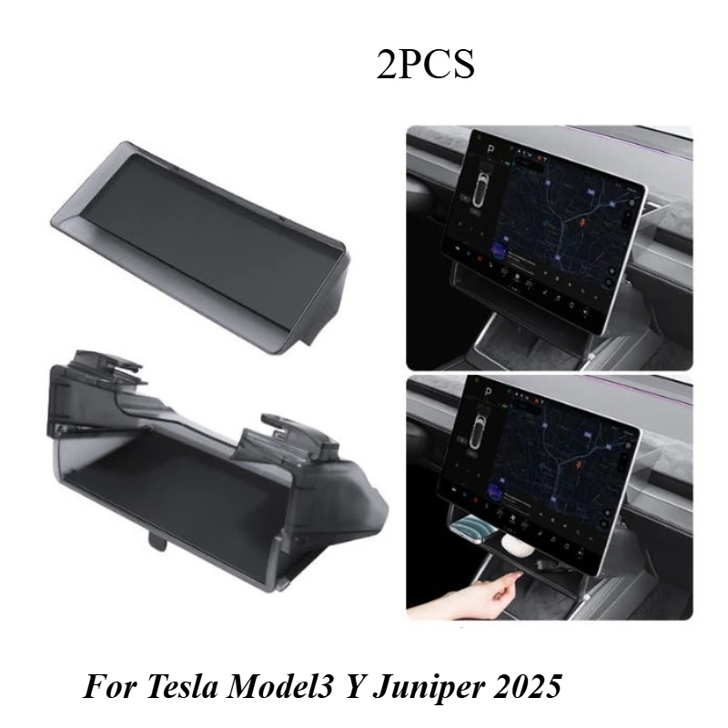 

Для Tesla Model 3/Y Juniper 2025: скрытый магнитный органайзер для центрального экрана, коробка для хранения, диспенсер для салфеток, аксессуар для хранения