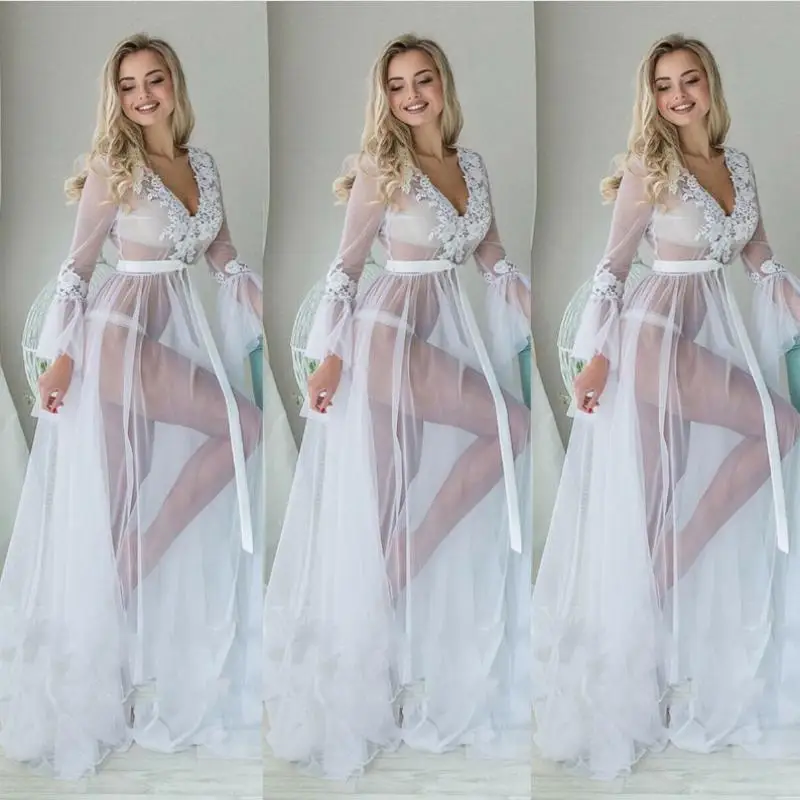 Hawaiian Beach & Ocean Getaway Mesh Translucent Long Dress for Women in Summer