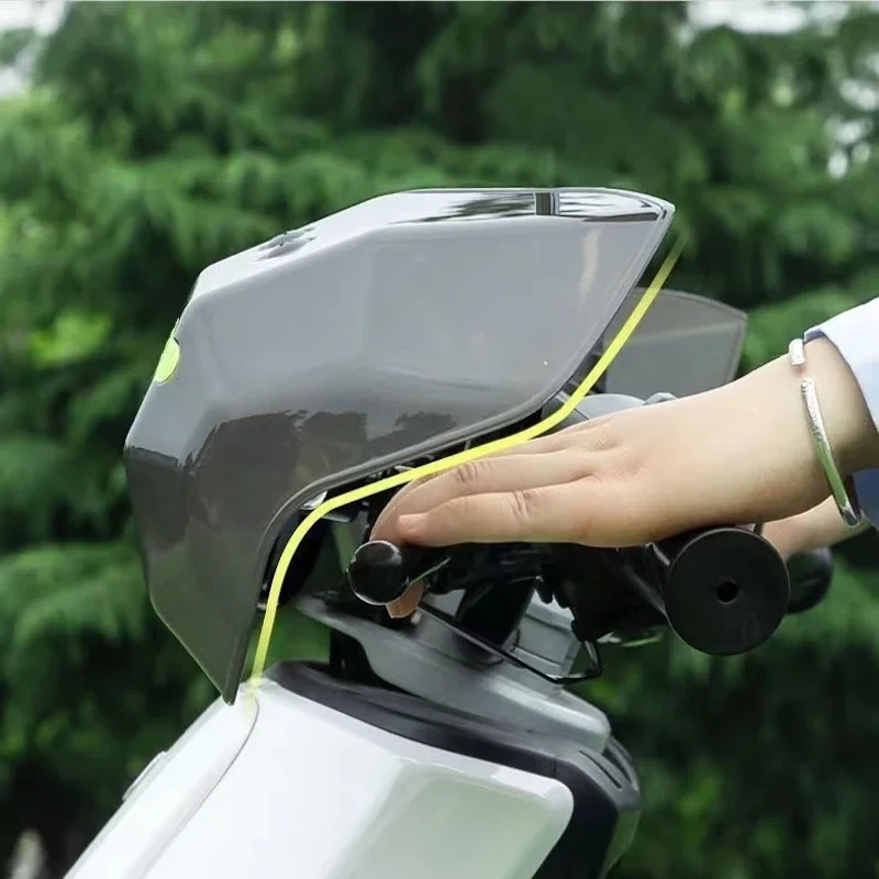 Einfach zu installierender und zerlegbarer Handschutz für Roller, Motorrad, ATV mit nachtreflektierendem Streifen, Wind, Regen und Sonnenschutz – Detail 8
