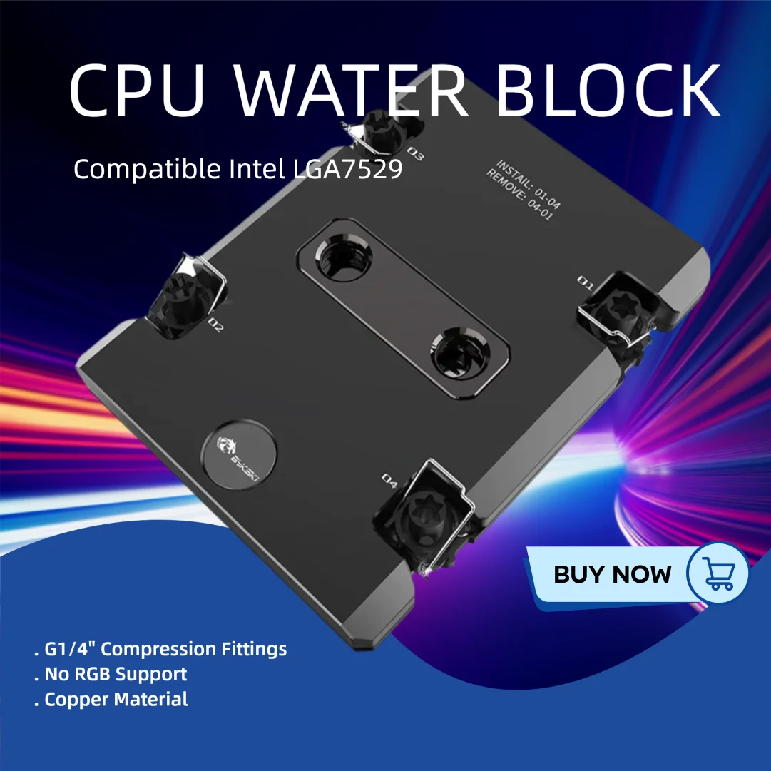 Bykski CPU Water Block For Intel LGA7529 Processor AI Server Liquid Cooling Cooler,G1/4