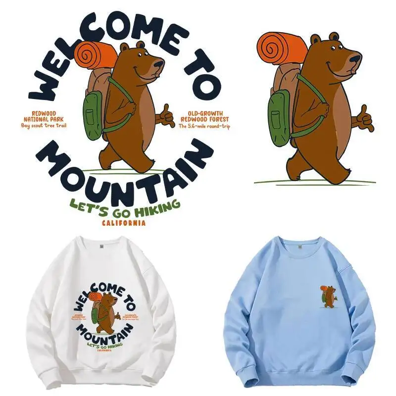 

Cute Hippo Print Heat Transfer Vinyl stripes DIY Girl's T-shirt decorative pattern children's clothing Iron On patches