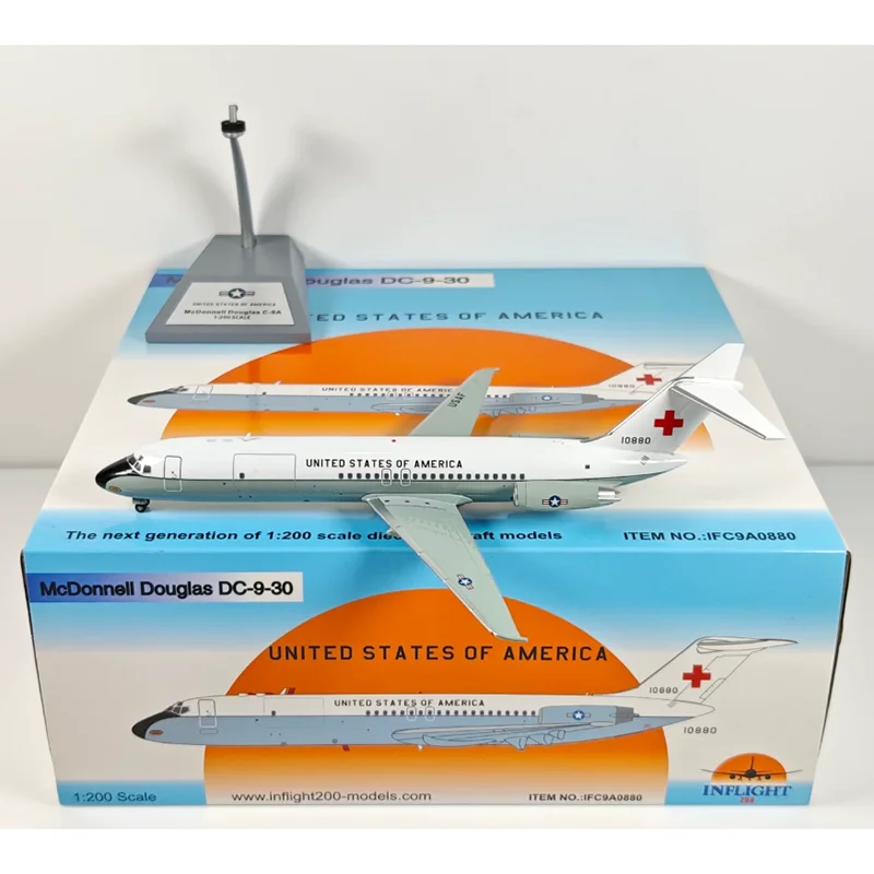 Inflight 1/200 Scale United States Air Force DC-9-30 10880 Alloy Aircraft Model Collection Decoration Item Toy