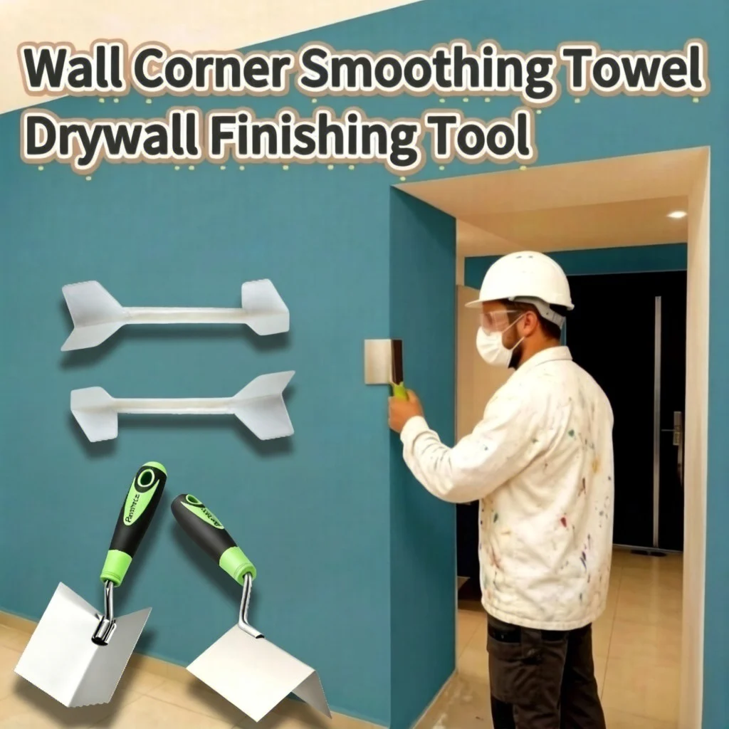 Drywall Corner Tool Inside Outside Corner Trowel Stainless Steel Putty Knife Plastering Finishing Tool for Wall Corner Smoothing