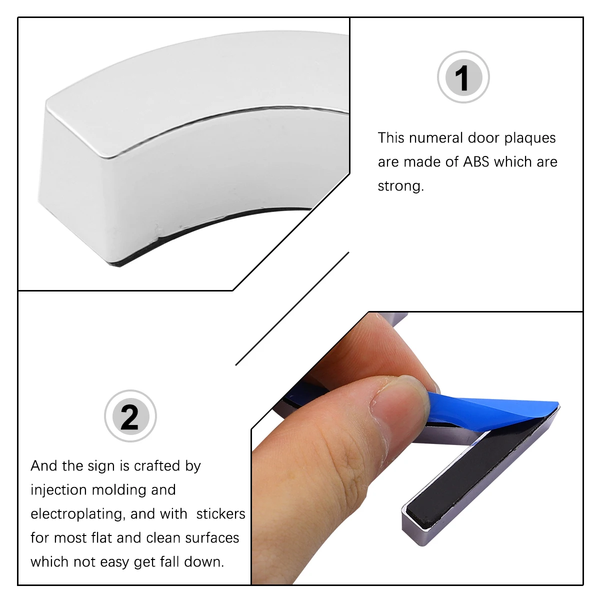 

10pcs Doorplate Card Self Adhesive House Number Sticker Address Sign Customizable Room Floor Bath Numbers Modern Design Easy