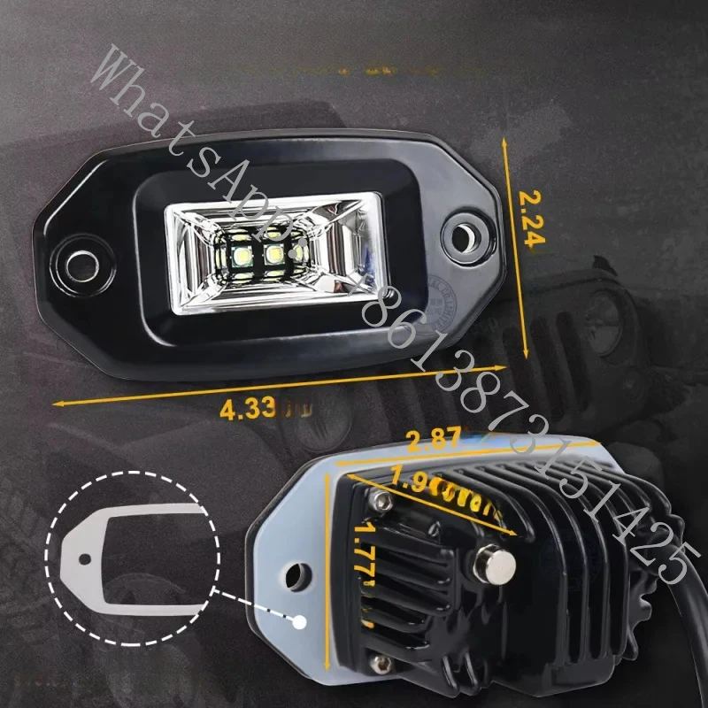Suitable 4x4 Off-Road/SUVs, 4.3-Inch Embedded LED Work Light Bars, Multi-Function as Floodlights, Driving and Fog Ligh