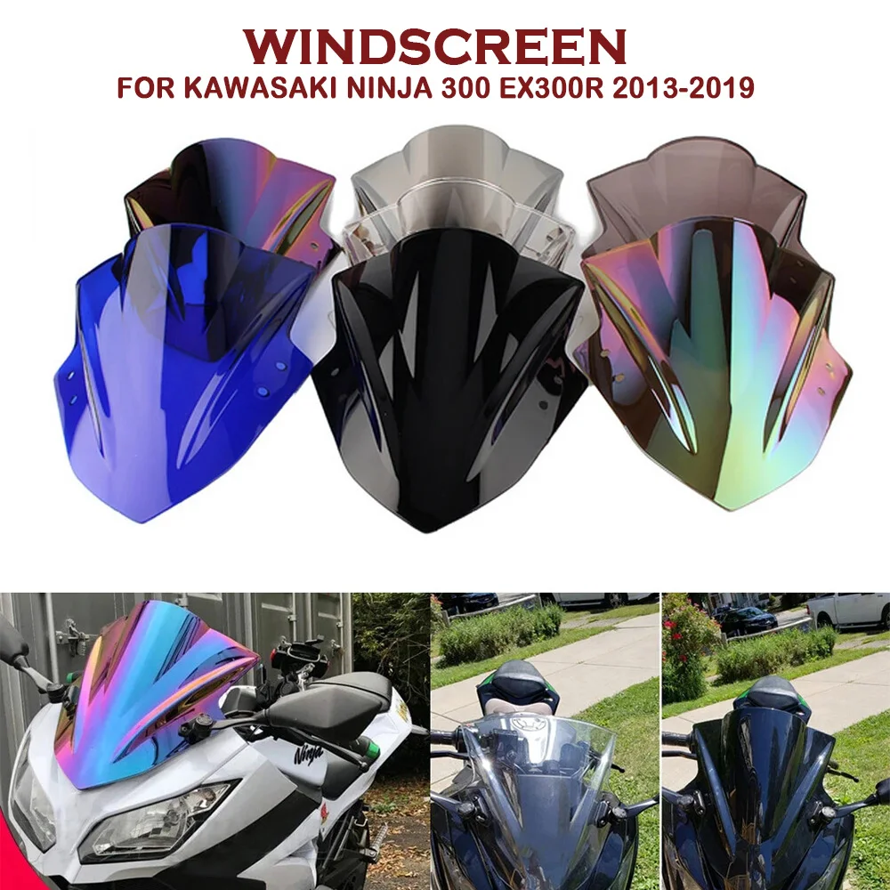 

Motorcycle screen Double Bubble Windshield Deflector Protector WindScreen For Kawasaki Ninja 300 EX300R EX 300R 2013 - 2019 2020