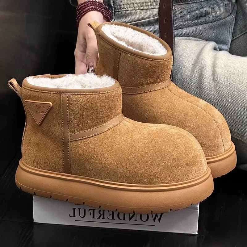 

2024 New Womens Snow Boots Casual Slip-on Botas Mujer Plush Warm Home Cotton Shoes Classic Winter Thick-soled Women's Ankle Boot