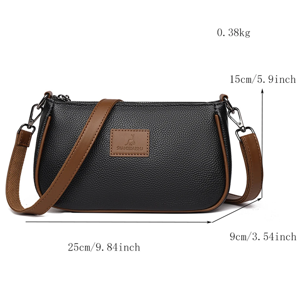 Genuine Leather Bag Luxury Designer High Quality Cowhide Ladies Shoulder Bag Panelled New Fashion Women Messenger Bags Sac Femme