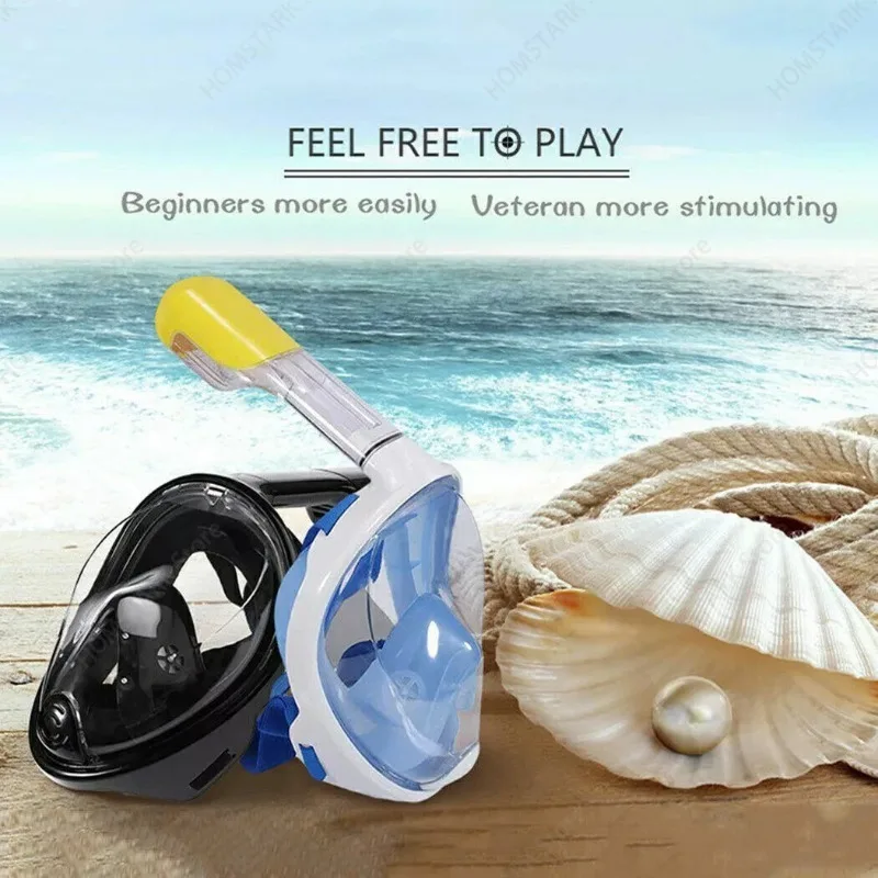 Full‑Dry Full‑Face Snorkel Mask Set,Direct‑Insert Breath Diving Mask for Adult Kids Swimming Snorkeling Outdoor Sports Accessory