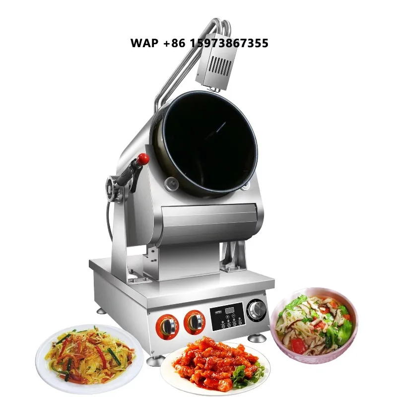 

Korean Style Gas Top Fire Fried Meat Fried Rice Noodles Stir Fry Machine Commercial Grade SUS304 Rotary Drum Cook Robot Dual