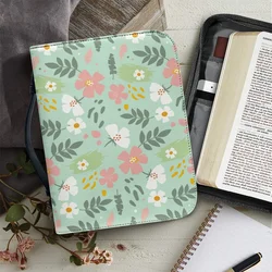 Green Small Fresh Flower Leaf Print Bible Bag New Women Waterproof Bible Book Covers Multi Holder Practical Zipper Women Handbag