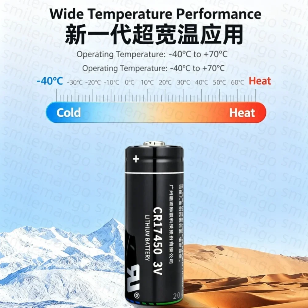 CR17450 2500mAh 3V Li-MnO2 Non-Rechargeable Lithium Battery Primary Cylindrical Battery for Water Meter Smoke Detector IoT Indus view 5