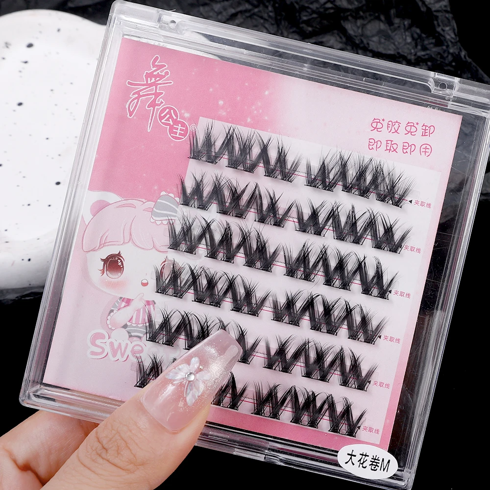 Faux Cils Individuels en Grappes, Doux, Naturels, Touffus, Optique, Segmenté, Outils d'Extension, Manga, Yeux, Cosplay, Maquillage, DIY