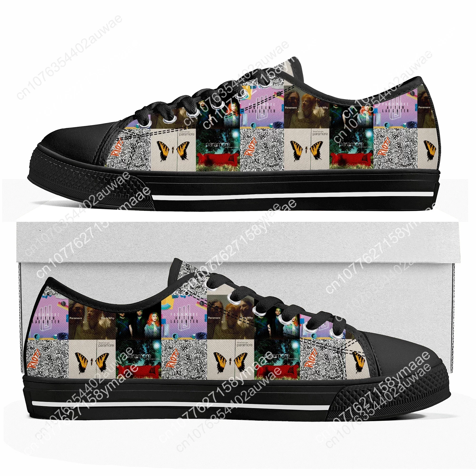 Paramore Rock Band Pop Low Top High Quality Sneakers Mens Women Teenager Canvas Sneaker Casual Couple Shoes Custom Shoe Black