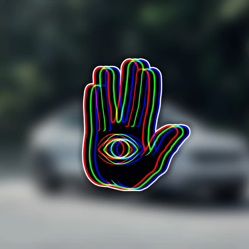 

1PC Black Trippy Car Sticker Waterproof Vinyl Decal for Car Body Window Rear Bumper Electric Scooter Motorbike Decoration