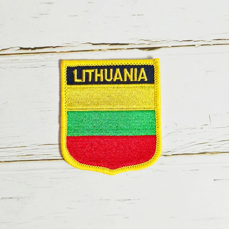 National Flag Shield Embroidery Patch Badge All Over the World 6*7cm KOREA KUWAIT LAOS LEBANON LITHUANIA LUXEMBOURG MADAGASCAR