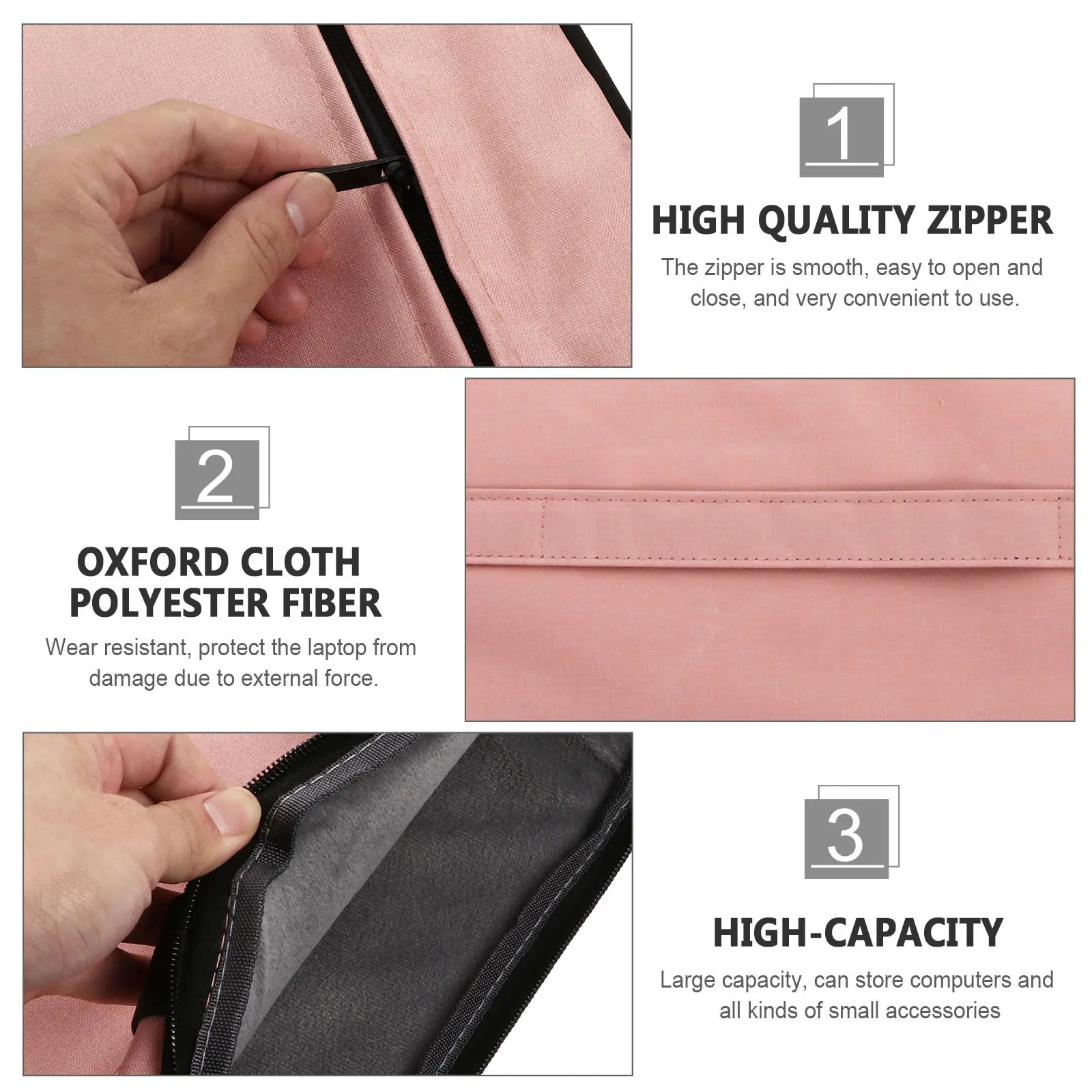 1Pcs Laptop Sleeve Protective Organizer Bag for 13-15.6 Inch Notebook Wear Resistant Scratch Proof Zipper Smooth Laptop Carrying
