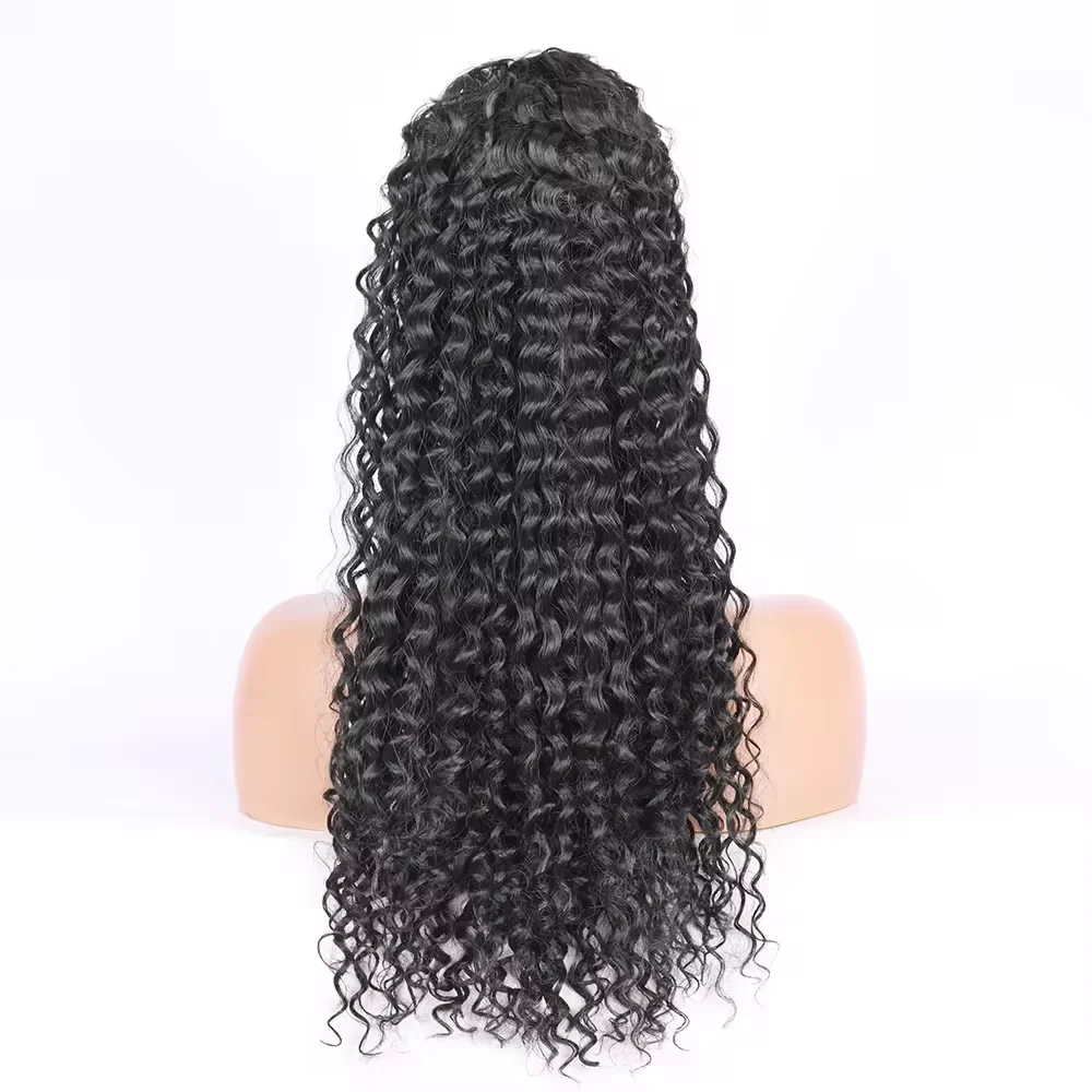 Coda di cavallo lunga sintetica naturale con coulisse, clip-in, estensione dei capelli, coda di cavallo riccia crespa attorno ai capelli afro per donna