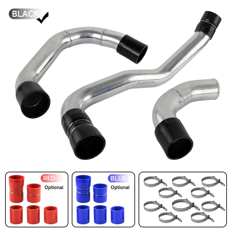 

Intercooler Hot & Cold Side Pipe&Boot Clamps Kit For 08-10 Ford 6.4L Powerstroke Diesel V8 Turbo Engine Aluminum Black/Blue/Red