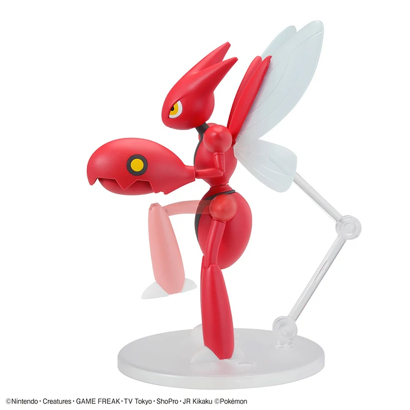 반다이 오리지널 포켓몬 애니메이션 게임 주변 장난감 Scizor 조립 이동식 애니메이션 액션 모델 피규어 컬렉션