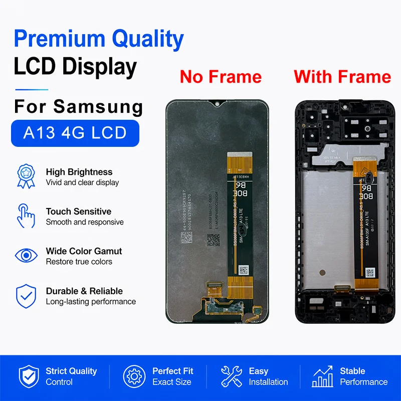 IPS LCD For Samsung Galaxy A13 A135 LCD Display Digital Touch Screen With Frame Assembly For Samsung A13 5G SM-A136B Replacement