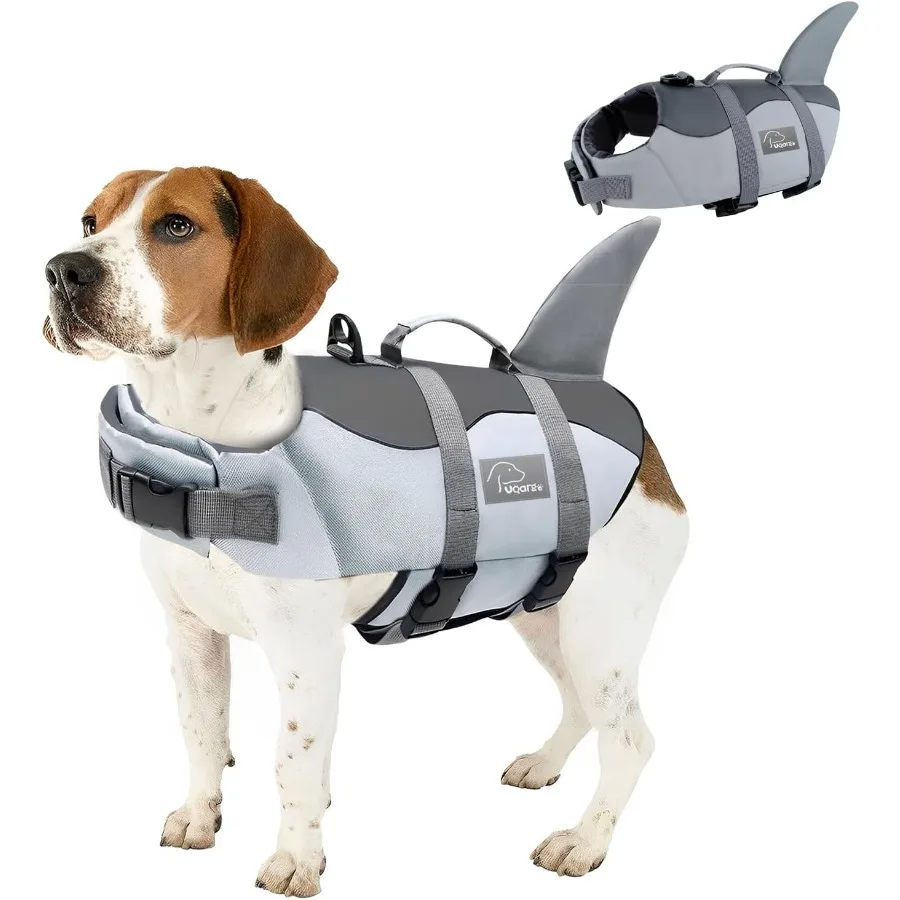 Dog Life Jat Lifesaver Vests with Rescue Handle High Flotation Swimsuit for Swimming Boating and Water Safety M