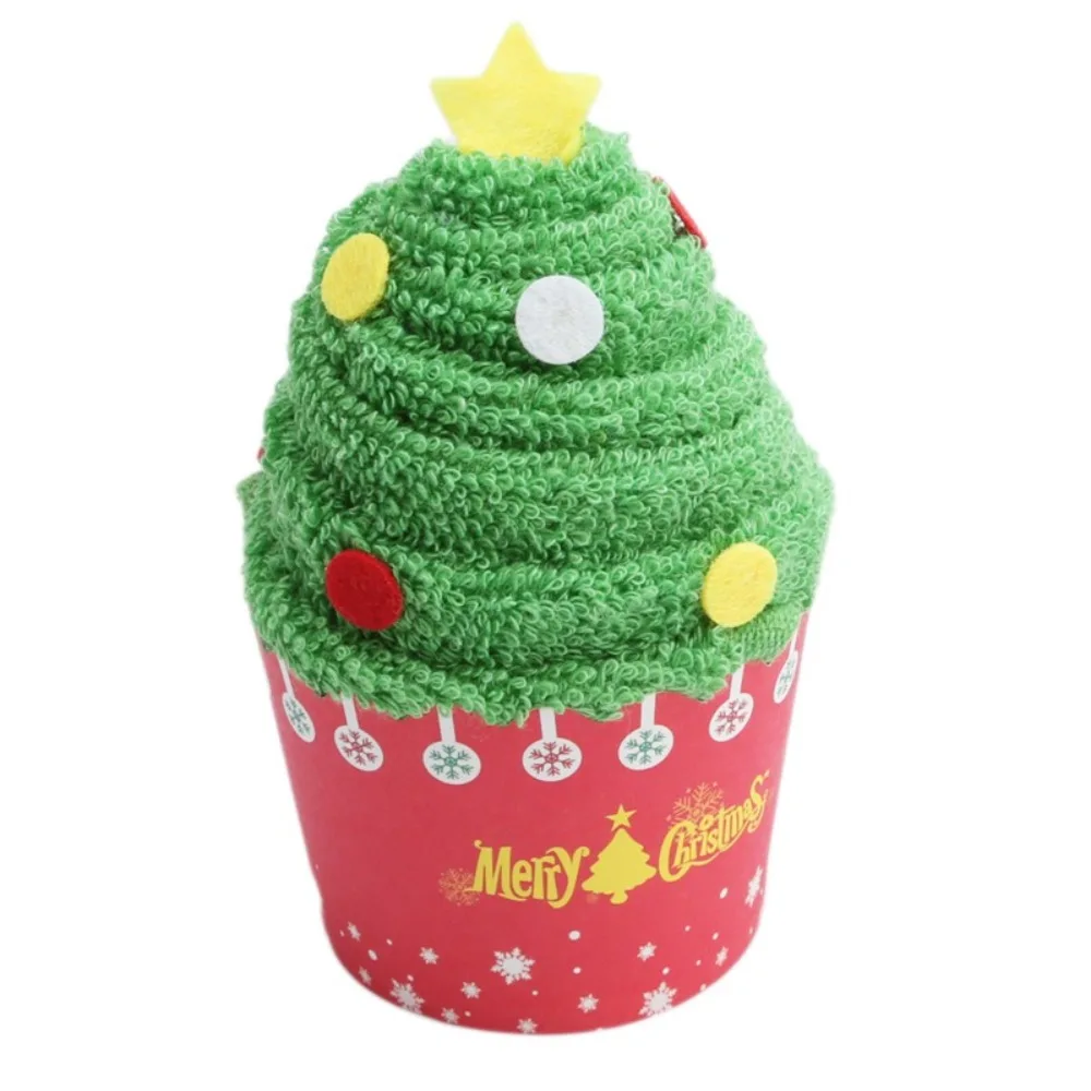 New Santa Claus Christmas Cake Towel Microfiber Fabric Compact Guest Towels Cute High Absorbency Soft Hand Towel Hand Washing