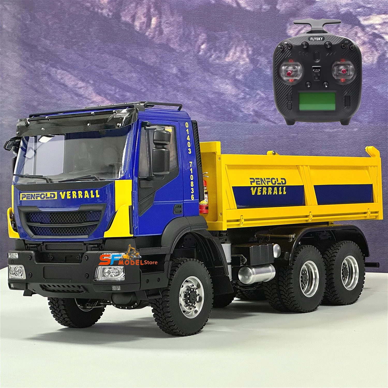 6x6 Hydraulic RC Truck 1/14 RC Hydraulic Dump Truck Model RTR Radio Remote Control with Light and Sound System Boys RC Car Toy